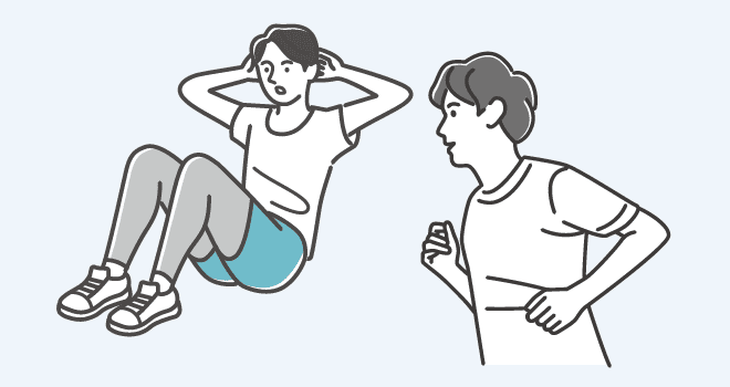 運動中の男性