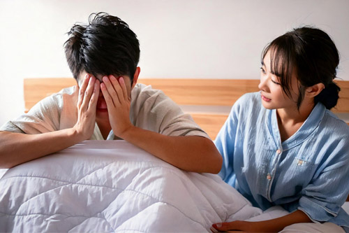 パートナーとの性行為中で萎えてしまう男性